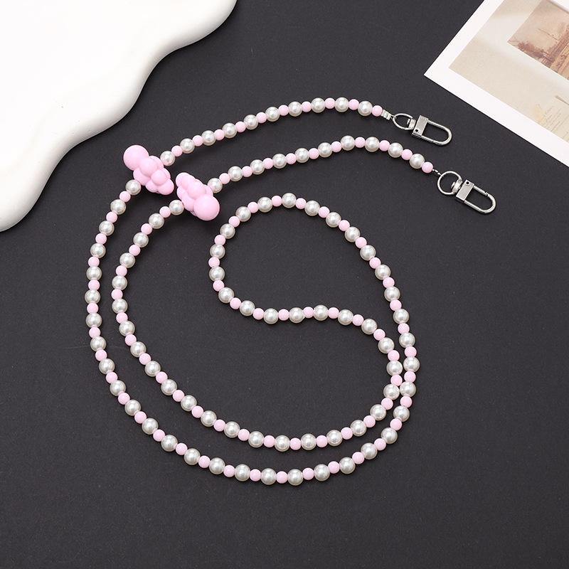 Yi Lian Acrylic Beaded Phone Chain: Pearl Crossbody Strap Charm for Women