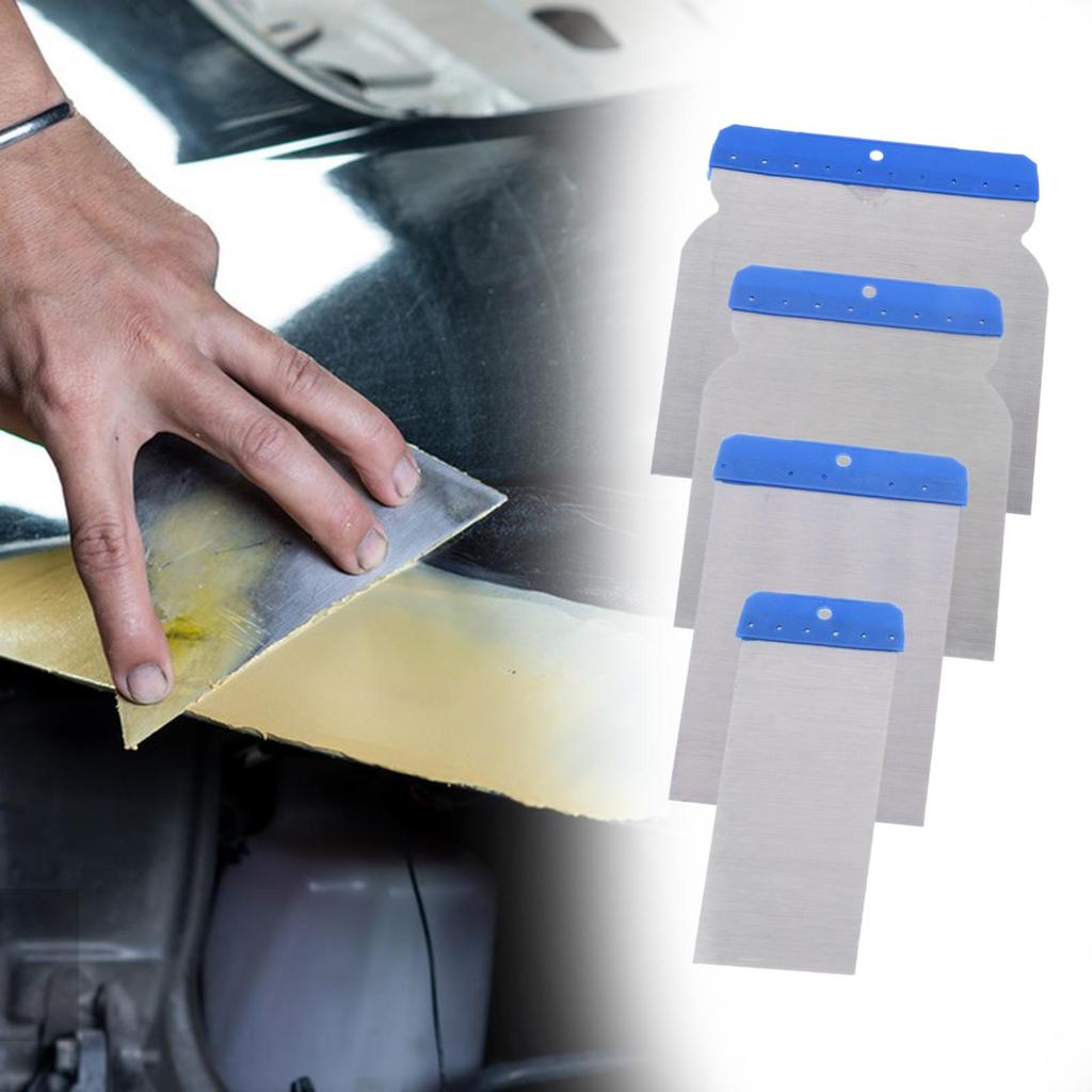 4 Pcs Scraper Putty Knife Blade Painting Tools Repair Spreading Scraping Hand Plastering for Wallpaper Decals Drywall Finishing