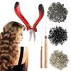 Hair Extensions Tool Kit Hair Extension Pliers Pulling Hook Bead Device Tool Kits with Pliers and Threaders Hairstyling Tool