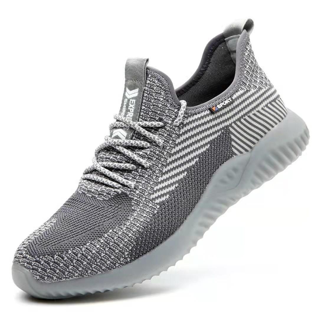 

Дышащая защитная обувь Мужские рабочие ботинки со стальным носком Устойчивая к проколам неразрушимая защитная обувь Легкие удобные кроссовки 41 серый