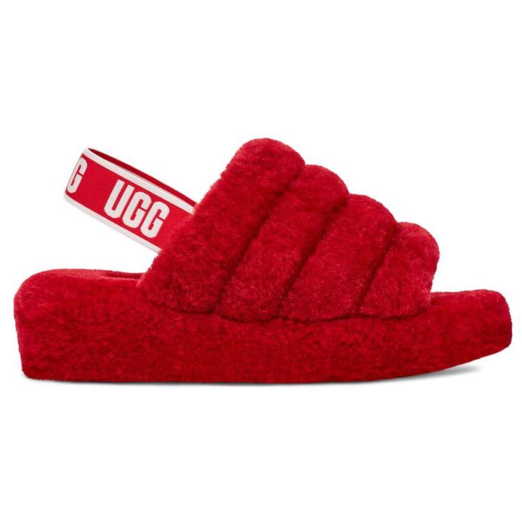UGG Fluff Yeah Slide Ribbon Rot Damen 1095119-RBRD