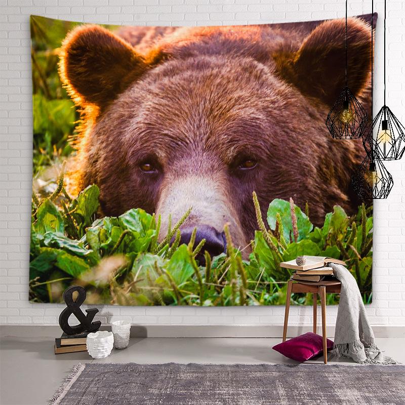 

Милый большой глупый медведь, тигр, гобелен, животное, настенное художественное украшение, гобелен для гостиной, спальни, общежития, украшение для дома 150X100CM