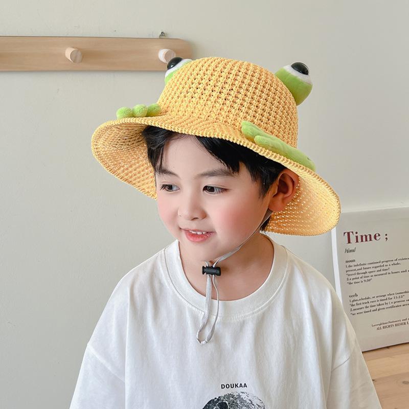 Children'S Sun Hat Boys And Girls Summer Sun Hat Cute Three-Dimensional Frog Small Sober Outdoor Travel Tide