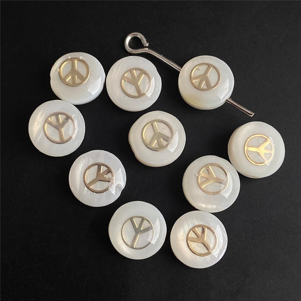Shell Bronzing Moon Star Hearts Bead Charm Round White Freshwater Pearl of Shell Bead for Jewelry Making Diy Necklace Accessory