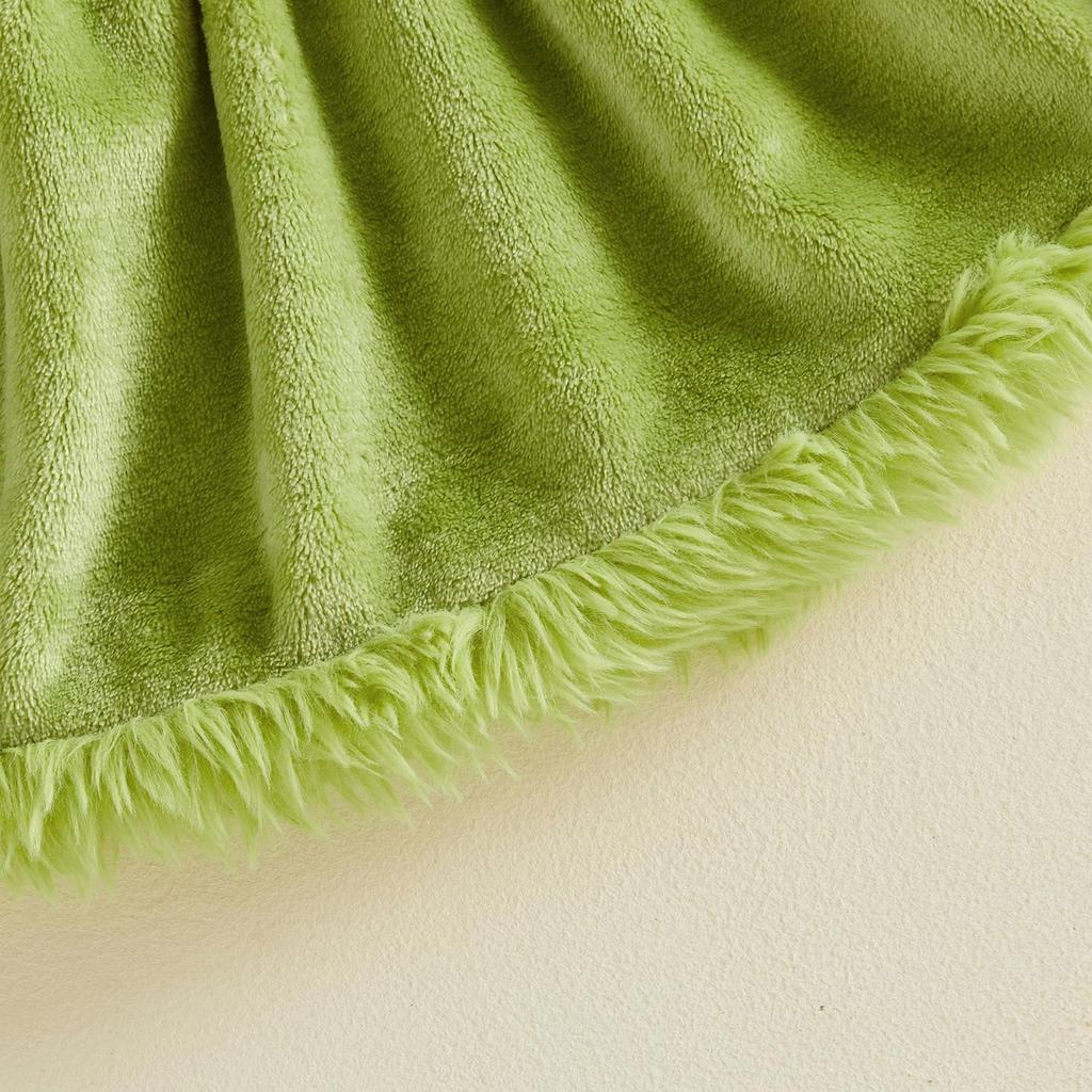 Christmas Outfit Green Velvet Top and Skirt Set with