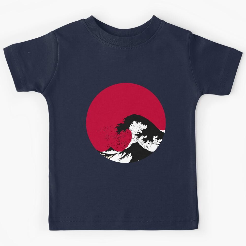 Slow Down On The Great Wave Off Kanagawa (Red & Black) Kids T-Shirt 140