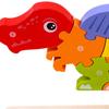 Children's Wooden Puzzle Dino Colors 3D Cognition Interactive Animals Montessori Toys for Children
