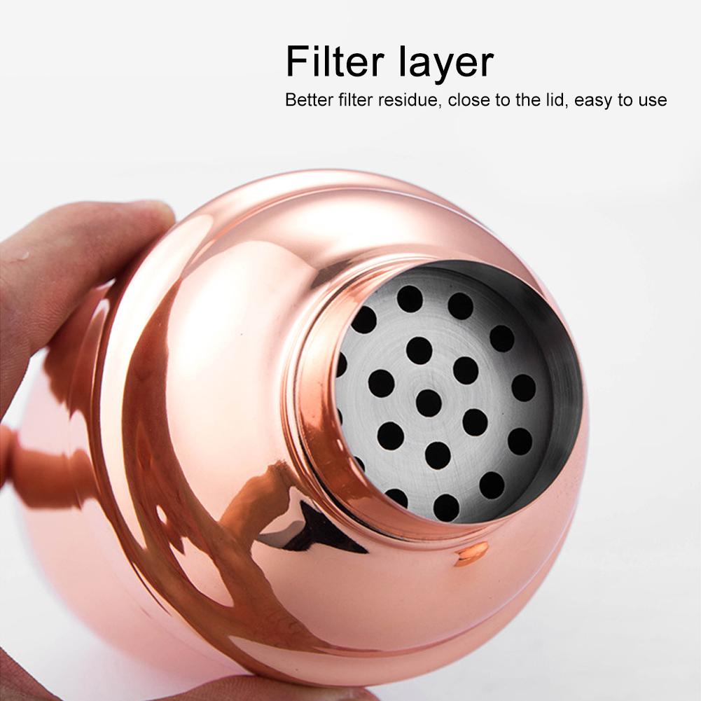 Elegante Coctelera Manual de Acero Inoxidable para Agitar, Herramienta de Bar, Suministros, Accesorios, Oro Rosa