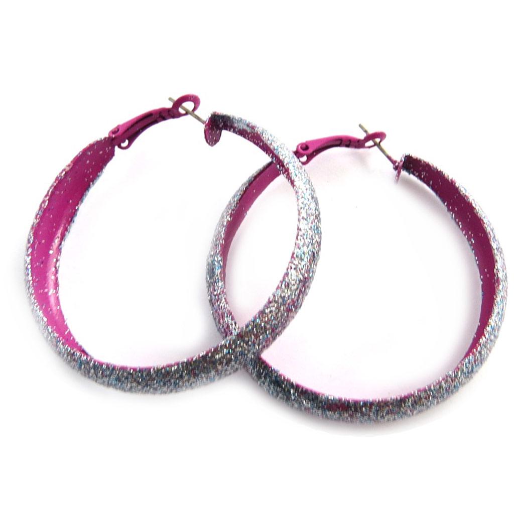 Les Trésors De Lily [M8132] - Kreolen 'Coloriage' violett Ø 5 cm