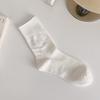 Female Summer Solid Color Breathable Anti Pilling Boneless Moon Tube Stack Socks