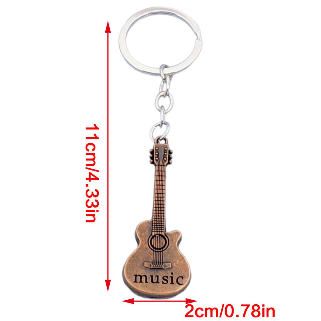 Cuteness Aesthetic Guitar Keychain Great Key Accessory Guitar Key Pendant Alloy Texture Suitable for Music Festivals