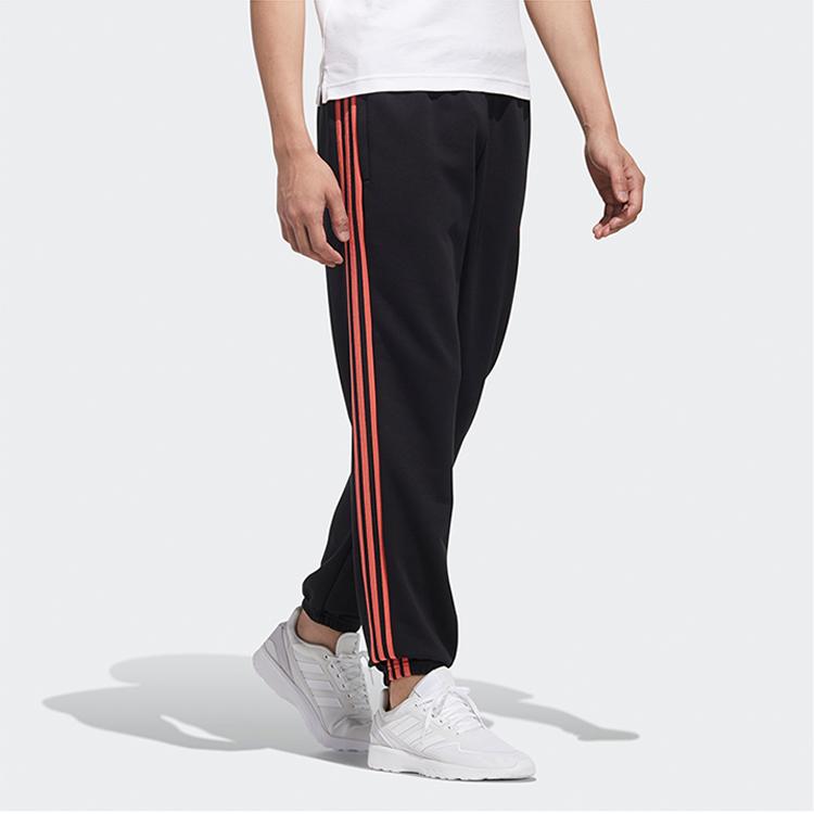 Adidas Neo Logo Print Casual Loose Jogger Sweatpants Men Bottoms Black GP5819