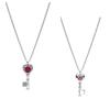 New Original 925 Silver Four-Leaf Clover Butterfly Star Moon Heart Key Necklace For Women Jewelry Valentine's Day Gift