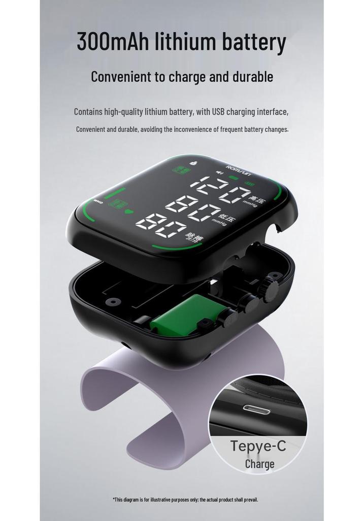 Zhuo Chen Rechargeable Wrist Blood Pressure Monitor with Voice Broadcast