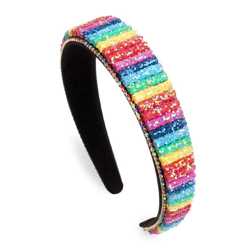 Handcrafted Water Diamond Fashion Headband With Floral Pattern For Girls And Teens