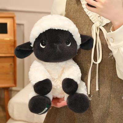 Schattig Zwart Gezicht Schaap Pluche Speelgoed Zeer Zacht Pluizig Gevuld Lammetje Pop Knuffelbaar Schaap Pluche Verjaardagscadeau Sofa Bed Decoratie