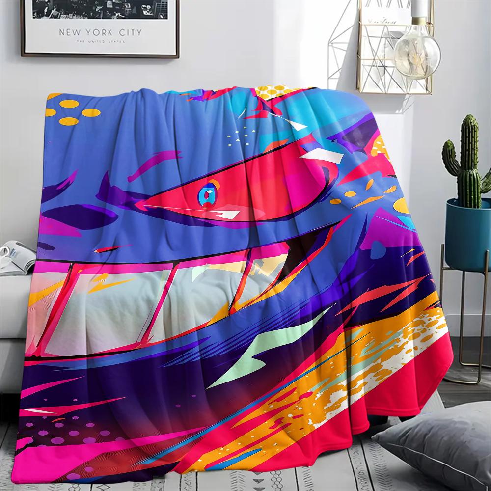 Pokémon  Ghost Bulbasaur Print Flannel Blanket,High Quality Comfortable for All Seasons,Home Decor,Warmth and Comfort,Perfect for Christmas Gifts