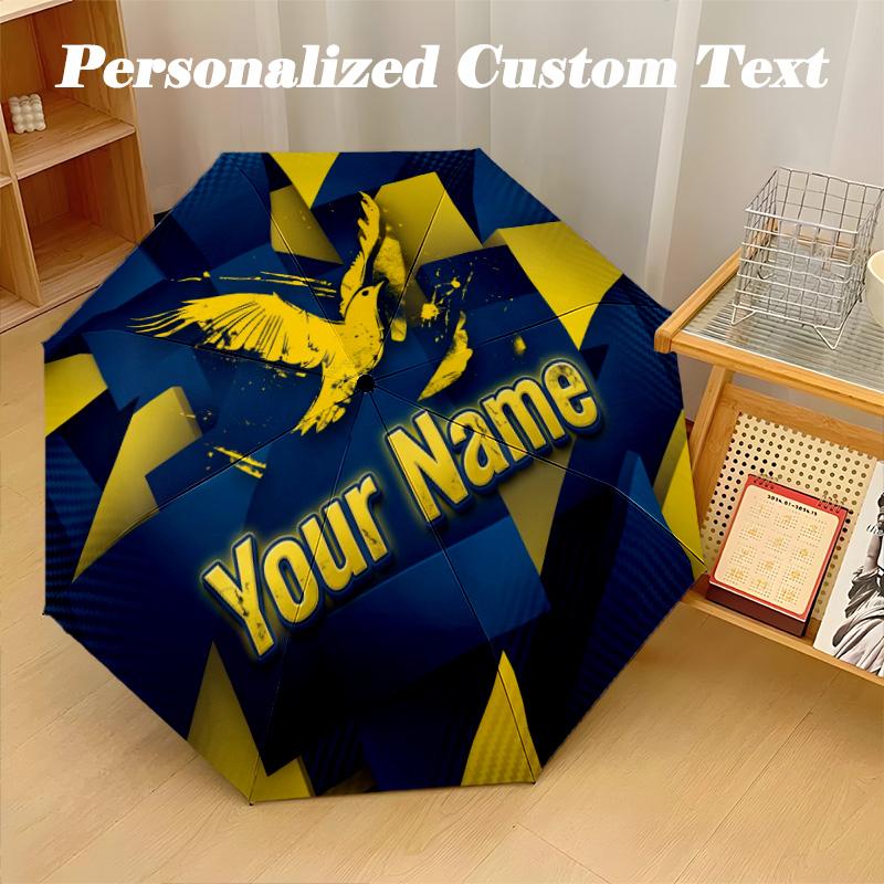 8 Rib Auto Folding Umbrella Fenerbahçe FC Print Custom Name Text Portable Rain Gear