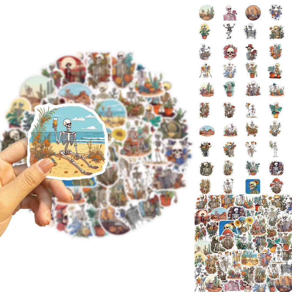 Cartoon Art Skull Sticker Set Personalize Your Guitar Notebook Or Luggage With 50 Waterproof Decals