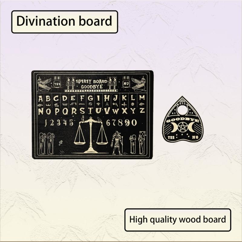 Wooden Divination Pendulum Board Metaphysical Message Board Large Wooden Spirits Board for Teens Adults Birthday Party