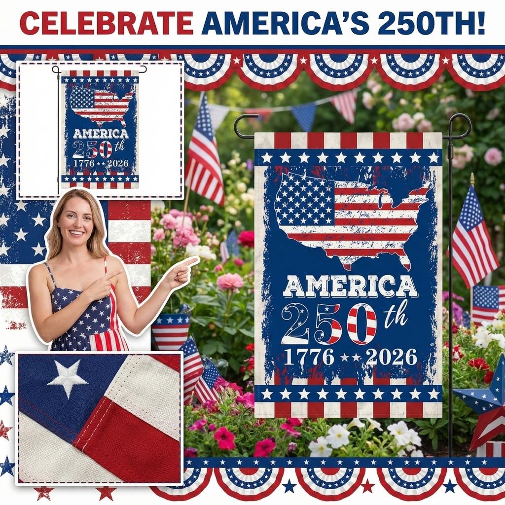The People 1776-2026 Flag Memorial Day Patriotic 0th Birthday 0 Years United States Indoor Garden Decoration (0 YEARS)