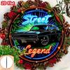 Vintage Neon Muscle Car 2D Flat Metal Art Sign 8x8 Inch Home Garage Decor