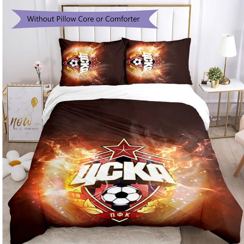 CSKA Moscow Pattern Printed 3PCS Bedding Set Soft Skin-Friendly Washable Duvet Cover & Pillowcases Set All Season Bedroom