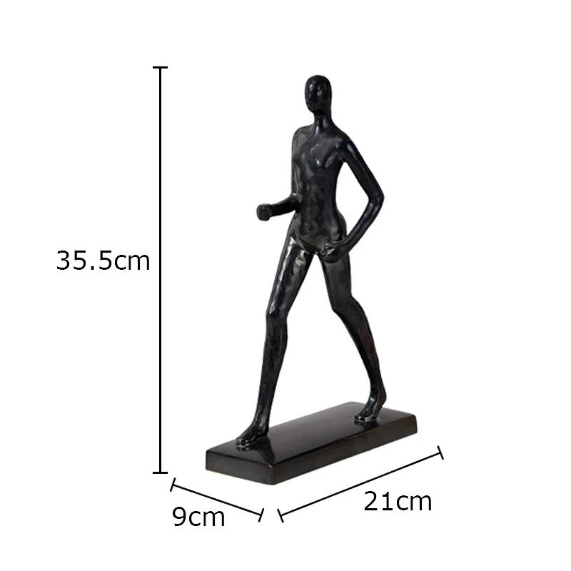 Creative Running Figures Statue Desk Decoration Crafts Ornaments Gold-plated Character Ceramic Sculpture Room Aesthetic Decor