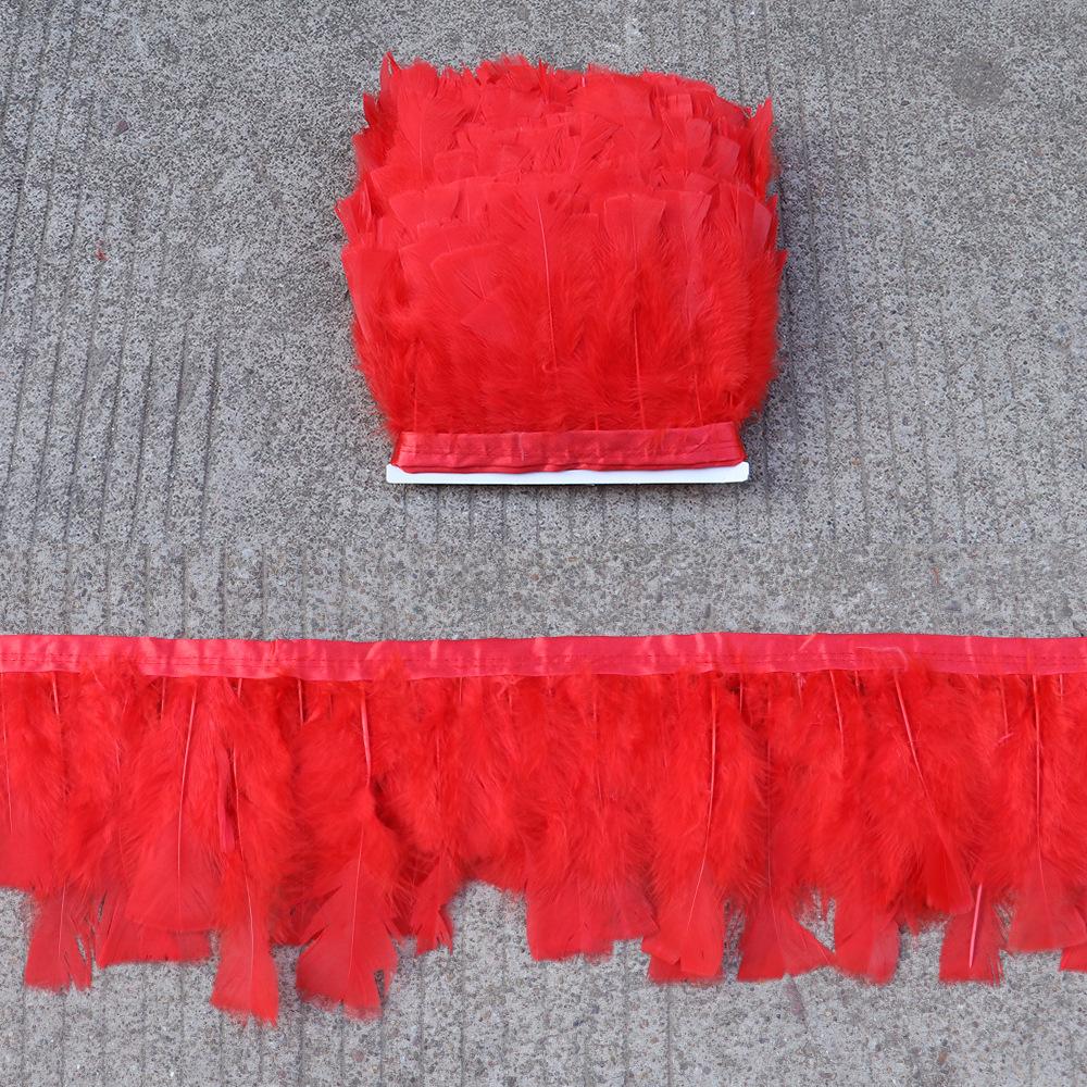 Long Large Flat Cloth Edge Diy Colorful Feathers Handmade Turkey Feathers 10m