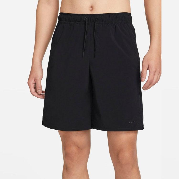 Nike Solid Color Drawstring Straight-Leg Shorts Men Bottoms Black DV9331-010