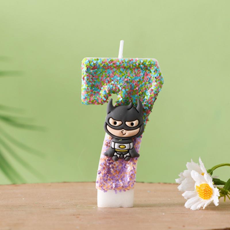 Shein Batman Number Candles 0-9: Kid's Birthday Cake Party Decorations.