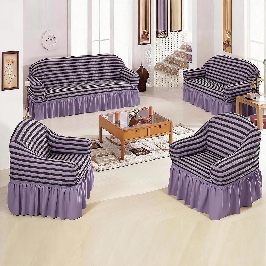 Single Seat Elastic Sofa Bed Cover with Gauze Dust Protection