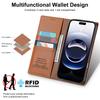 iPhone 17 Pro Max Anti-Theft Magnetic Flip Wallet Case with Card Slot and Stand