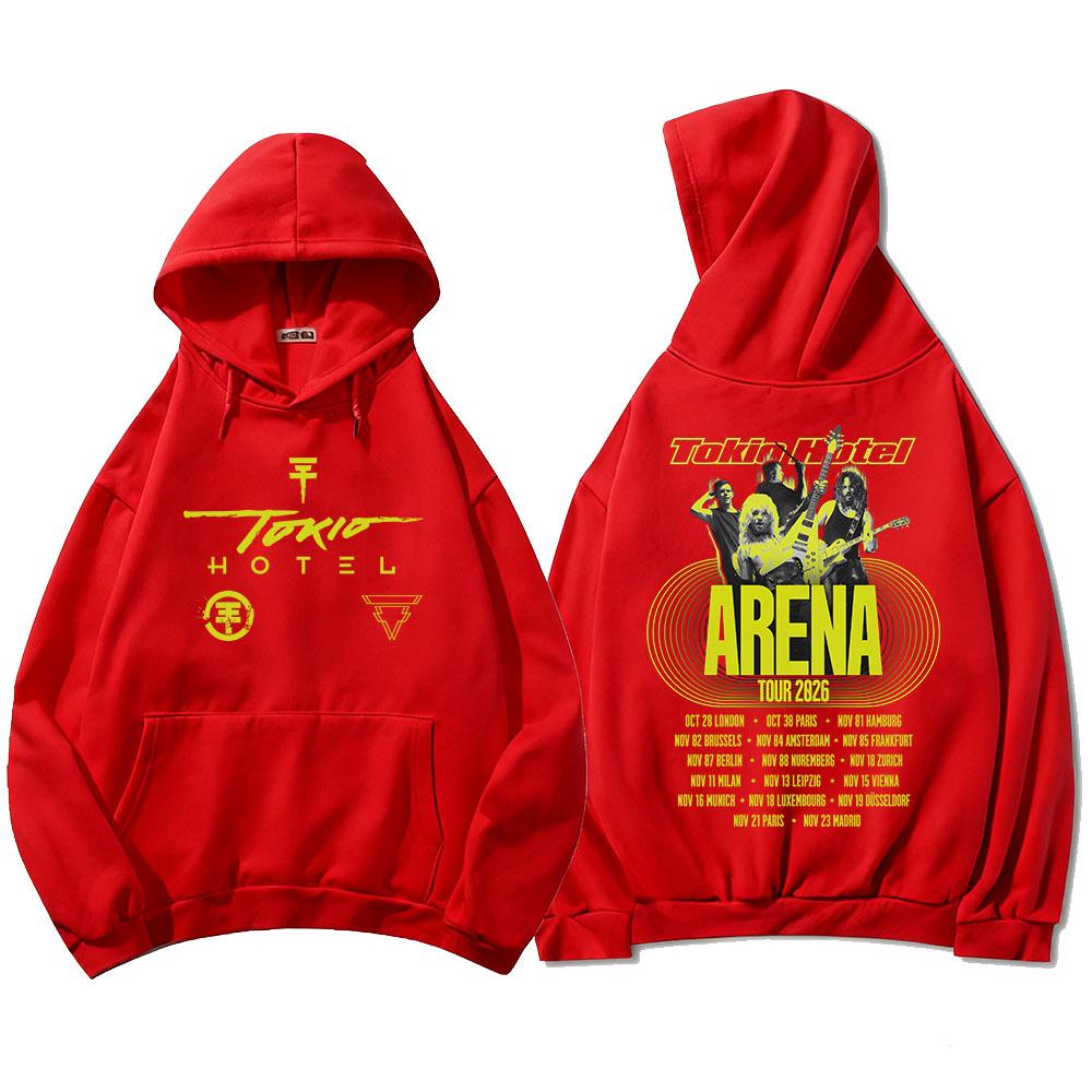 Tokio Hotel Arena Tour 2026 Bluzy Unisex Streetwear Długi Rękaw Codzienne Bluzy z Kapturem Damskie Męskie Ubrania Top z Nadrukiem Graficznym