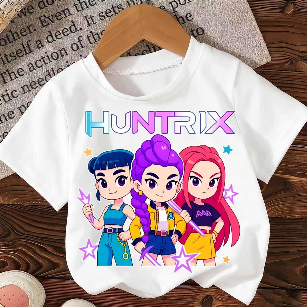 Summer Casual Fashion Style 2026 KPop Demon Hunter T-shirt Suitable for Boys and Girls as Streetwear 100