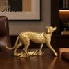 Büro-Desktop-Dekoration Goldene Leopard-Figur Modell, Lebendige Statue, Hockende Lauffigur, Harz Eingangsbereich Dekorationsartikel Schmuck für TV-Ständer