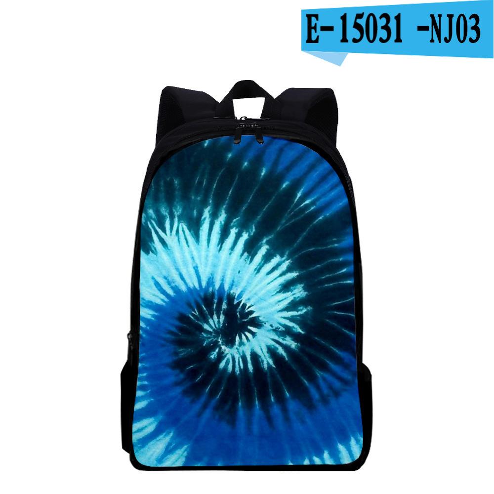 Classic Popular Funny Tie Dye Notebook Backpacks Pupil School Bags 3D Print Oxford Waterproof Boys/Girls Laptop Backpacks