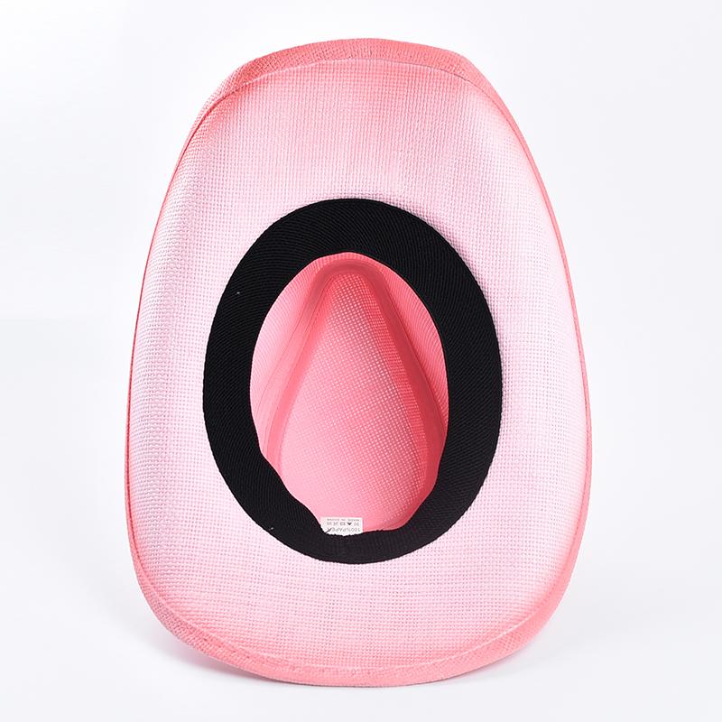 Western Style Straw Hats for Women Summer Beach Sun Hat Curled Edge Cowgirl Jazz Hat Sombreros De Mujer