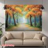 2D Plane 1 Piece of Autumn Forest Path Background Fabric Made of Polyester Very Suitable for Families and Gardens