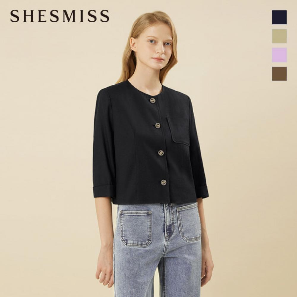 

Льняной жакет с круглым вырезом Shs Miss Swwjkn21080 beige/55