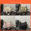 Borsa a tracolla tipo tote con design stropicciato e accento a farfalla per uscite casual