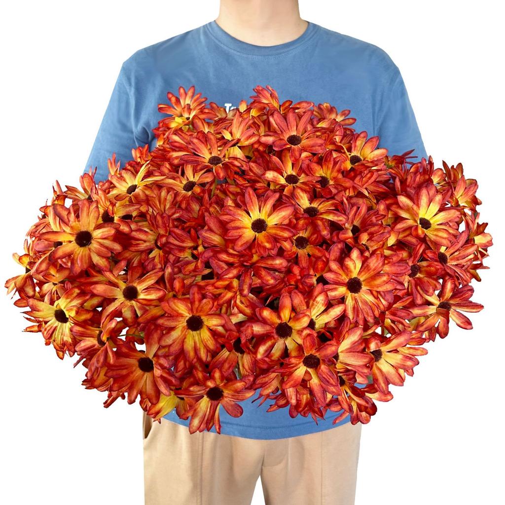 14-Stem Chrysanthemum Artificial Flowers - Realistic Faux Bouquet For Year-Round Home Decor