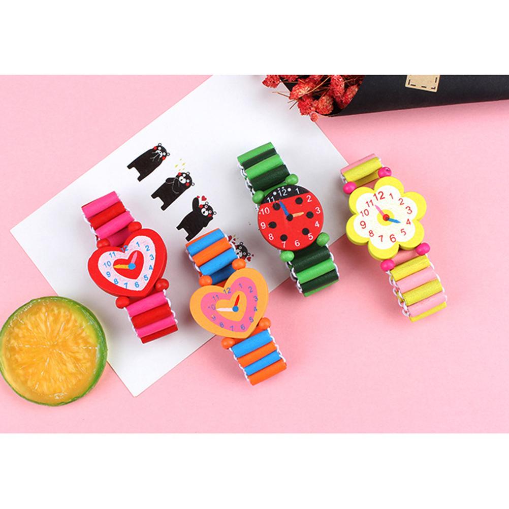 Ceas Jucărie Copii Copil Brăţară Bandă din Lemn Jucării Brăţară Copii Din lemn Pretinde Ceas de mână Fals Artizanat Educativ S Petrecere