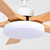 Nordic Solid Wood Ceiling Fan with Light - Silent Variable Frequency Electric Chandelier for Living Room and Restaurant.