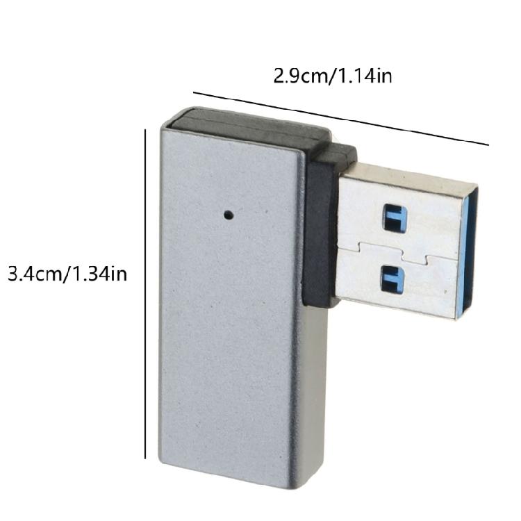 Right Angle USB 3.0 Adapter Male to Female Charging Converter for Easily Connection Card Reader and Other Electronics