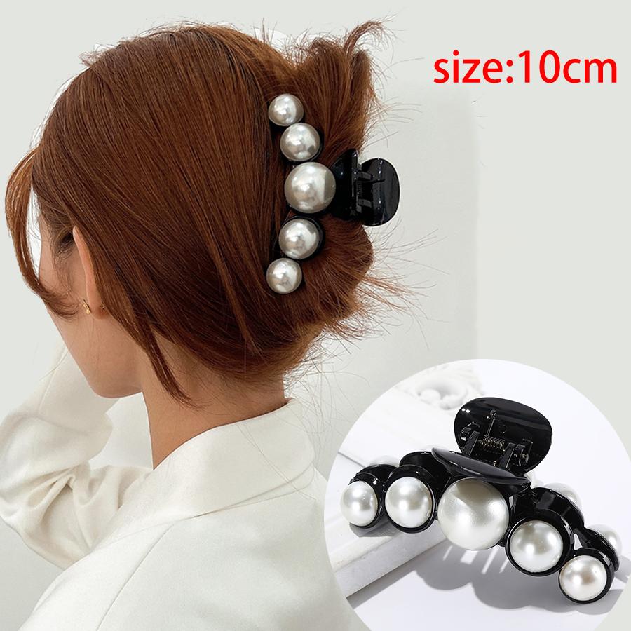 Korean Acrylic Hair Claws Pearl Claw Clips for Woman Large Size Barrette Crab  for Girl Shark Clip Fashion Hair Accessories