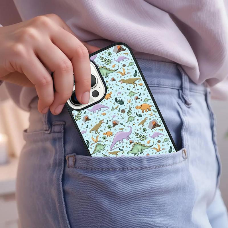 

Cartoon Dinosaur Triceratops Phone Case For iPhone 17 Air 15 16e 14 13 Pro Max Coque 12 11 Pro Max PLUS cover iPhone 16pro max