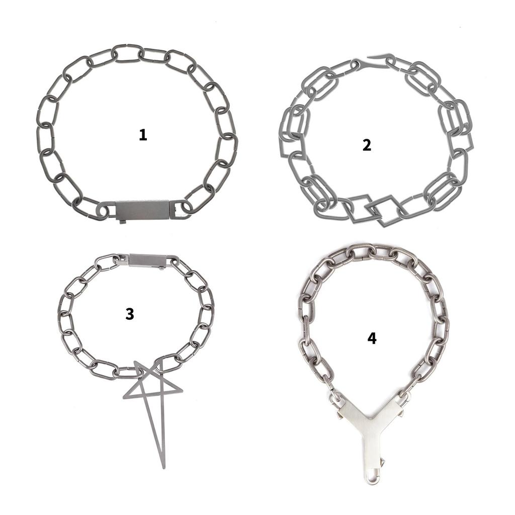 Simple 17 Clasp Necklace Titanium Steel Texture Daily Wear Necklace Perfect for Fashionable Women and Professional