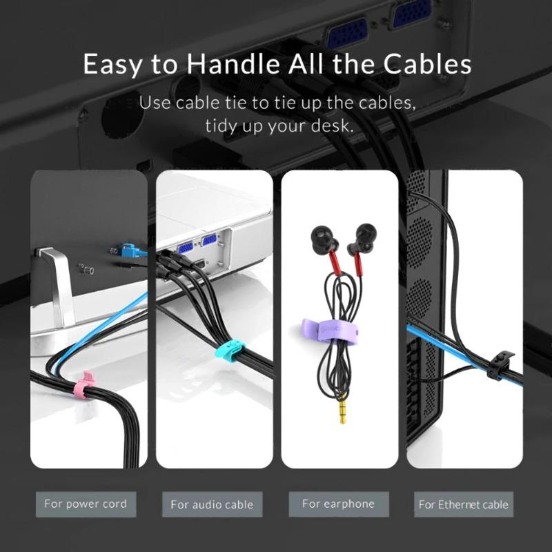Anti-Lost Headphone Storage Strap, Soft Silicone Cable Organizer with Protective Cover, Creative  Wire  Management Tie