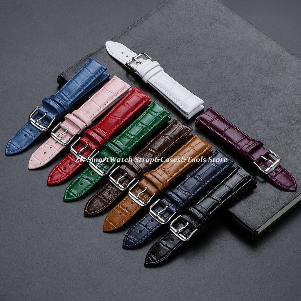 Calfskin Leather Watch Strap Slub Pattern 12/14/16/18/20/22mm Universal Watchband for Men Women Business Bands Watch Accessories